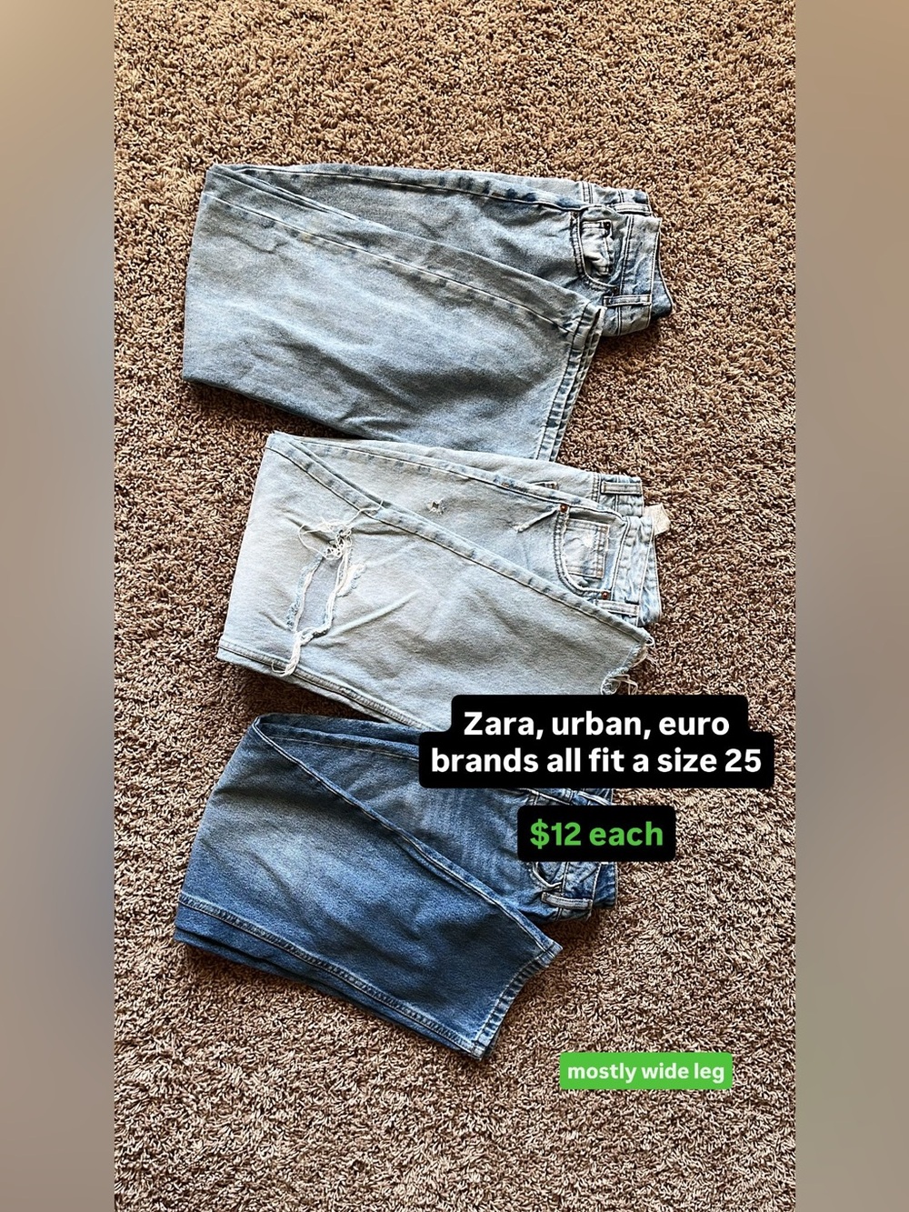 Denim jeans size 25 price is for all